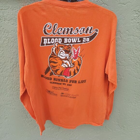 Delta Other - Clemson Tigers Blood Bowl 28 T Shirt Size L 27"L 20"P2P Vs USC Long Sleeve